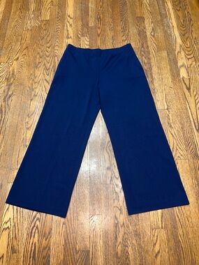 Susan Graver Weekend Navy Wide-Leg Pull-On Pants with Pockets Minimalist Fashion